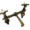 Antique French Brass Copper Metal Kitchen Sink Bathroom Hot Cold Froid Chaud Faucet Water Tap Plumbing Taps c1910-20s