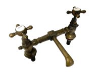 Antique French Brass Copper Metal Kitchen Sink Bathroom Hot Cold Froid Chaud Faucet Water Tap Plumbing Taps c1910-20s Antique French Brass Copper Metal Kitchen Sink Bathroom Hot Cold Froid Chaud Faucet Water Tap Plumbing Taps c1910-20s