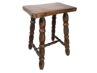 Vintage French Strong Chunky Farmhouse Style Bench Stool Small Table Wooden Chair Seat Side Stand Display Shelf Tabouret c1960-70’s Vintage French Strong Chunky Farmhouse Style Bench Stool Small Table Wooden Chair Seat Side Stand Display Shelf Tabouret c1960-70's