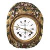 Vintage French Grandfather Grandmother Clock Insides Timepiece Hand Painted Refurbished circa 1850-1900's