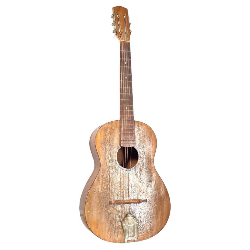 Vintage French Guitar Decorative Stringed Musical Instrument Damaged Worn circa 1960-1970’s