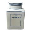Vintage French Apothecary Ax Anserina Silver Weed Extract Ceramic Bottle Pharmacy Medical Chemist Bottle Decanter Storage c1970-80's