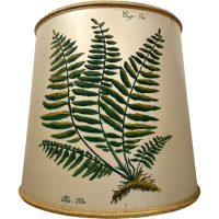 Vintage French Hand Painted Plant Decorated Lamp Shade Lampshade Desk Office Side Lamp Light Damaged Dirty circa 1960-70’s Vintage French Hand Painted Plant Decorated Lamp Shade Lampshade Desk Office Side Lamp Light Damaged Dirty circa 1960-70's