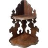 Antique French Wall Hanging Corner Shelf Wood Plinth Stand Display Rest DAMAGED c1910-20's