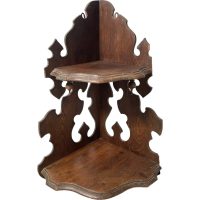 Antique French Wall Hanging Corner Shelf Wood Plinth Stand Display Rest DAMAGED c1910-20’s Antique French Wall Hanging Corner Shelf Wood Plinth Stand Display Rest DAMAGED c1910-20's