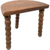 Vintage French Chunky Stool Seat Wooden Milking Table D Shaped Seat Bobbin Leg Plant Rest Stand Plinth Tabouret c1950-60's
