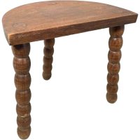 Vintage French Chunky Stool Seat Wooden Milking Table D Shaped Seat Bobbin Leg Plant Rest Stand Plinth Tabouret c1950-60’s Vintage French Chunky Stool Seat Wooden Milking Table D Shaped Seat Bobbin Leg Plant Rest Stand Plinth Tabouret c1950-60's