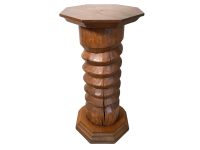 Vintage French Table Traditional Spiral Wine Press Plant Stand Heavy Brown Display Rest Plinth Plant Pot Side Tabouret c1960-70's