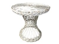 Vintage Painted Wood Stick Woven Wicker Stand Plant Pot Display Plinth Flower Small Table Wickerwork circa 1960-70’s Vintage Painted Wood Stick Woven Wicker Stand Plant Pot Display Plinth Flower Small Table Wickerwork circa 1960-70's