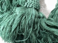 Alternative view of Vintage French Tassels Green Cotton Curtain Pullbacks Ties Tiebacks Curtains Large Tassel Tie Ribbons Rope 1980's