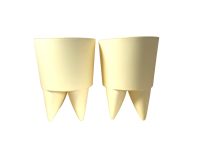 Alternative view of Vintage French Stool Starck Rest Chair Rest Plinth Stand Display Plastic Tabouret Cream Beige Designer Storage Tabouret c1990's