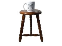 Alternative view of Stool Plant Stand Vintage French Wooden Wood Chair Seat Kitchen Side Table Kitchen Pot Plinth Display Tabouret circa 1970's