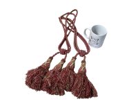 Alternative view of Vintage French Tassels Pink Gold Curtain Pullbacks Ties Tiebacks Curtains Large Tassel Tie Ribbons Rope 1970's
