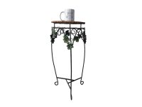 Alternative view of Vintage French Double Plant Stand Plinth Table Metal Rattan Side Flower Pot Ornament Display Shelf Side Table Design Tabouret c1990's