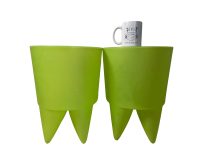 Alternative view of Vintage French Stool Starck Rest Chair Rest Plinth Stand Display Plastic Tabouret Green Designer Storage Tabouret c1990's