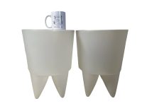 Alternative view of Vintage French Stool Starck Rest Chair Rest Plinth Stand Display Plastic Tabouret White Designer Storage Tabouret c1990's