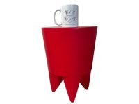 Alternative view of Vintage French Stool Starck Rest Chair Rest Plinth Stand Display Plastic Tabouret Red Designer Storage Tabouret c1990's