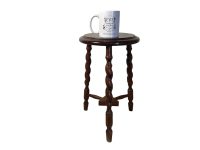 Alternative view of Vintage French Barley Twist Style Spiral Circular Side Table Compact Stand Display Plant Pot Plinth Tall Twisty c1970-80's