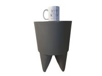 Alternative view of Vintage French Stool Starck Rest Chair Seat Rest Plinth Stand Display Plastic Tabouret Grey Designer Storage c1990's