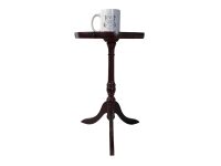 Alternative view of Vintage French Wooden Wood Brown Leather Top Small Low Side Table Plinth Stand Display Plant Pot Ornament Circular Tabouret c1970's