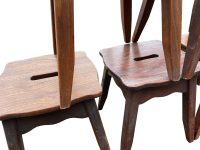 Alternative view of Vintage French Bench Medium Stool Small Table Wooden Wood Chair Seat Side Stand Flower Pot Display Shelf Prop Tabouret c1950's