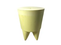 Vintage French Stool Starck Rest Chair Seat Rest Plinth Stand Display Plastic Tabouret Grey Designer Storage c1990's