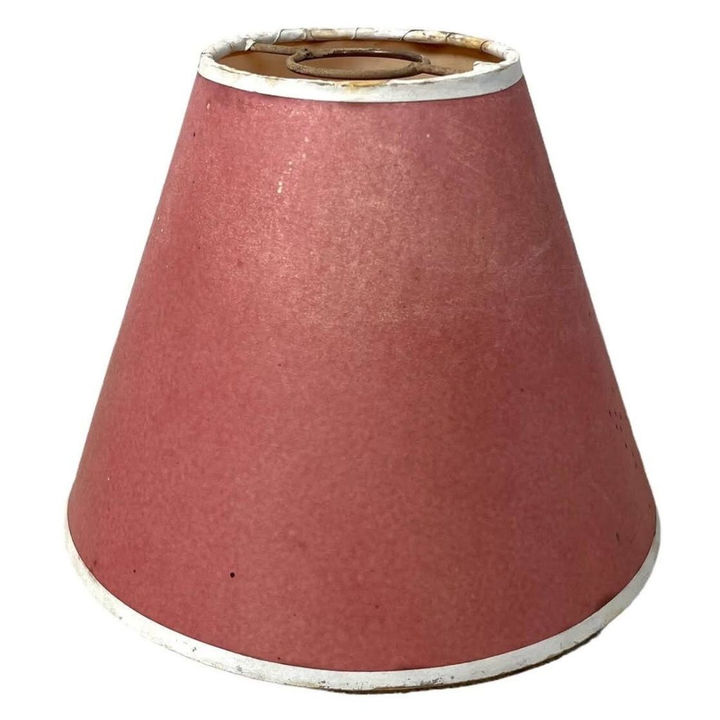 Vintage French Damaged Pink Small Tiny Lamp Shade Lampshade Small Sconce Wall Light c1960’s