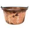 Antique French Large Copper Metal Hanging Sugar Jam Pan Saucepan Cooking Pot Stove Top Traditional French Kitchen c1900's