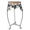 Vintage French Double Plant Stand Plinth Table Metal Rattan Side Flower Pot Ornament Display Shelf Side Table Design Tabouret c1990's