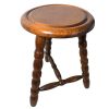 Stool Plant Stand Vintage French Wooden Wood Chair Seat Kitchen Side Table Kitchen Pot Plinth Display Tabouret circa 1970's