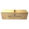 Vintage French Wooden Moet & Chandon Champagne Bottle Storage Box Chest Display Stand Pot Handled c1990-2000's