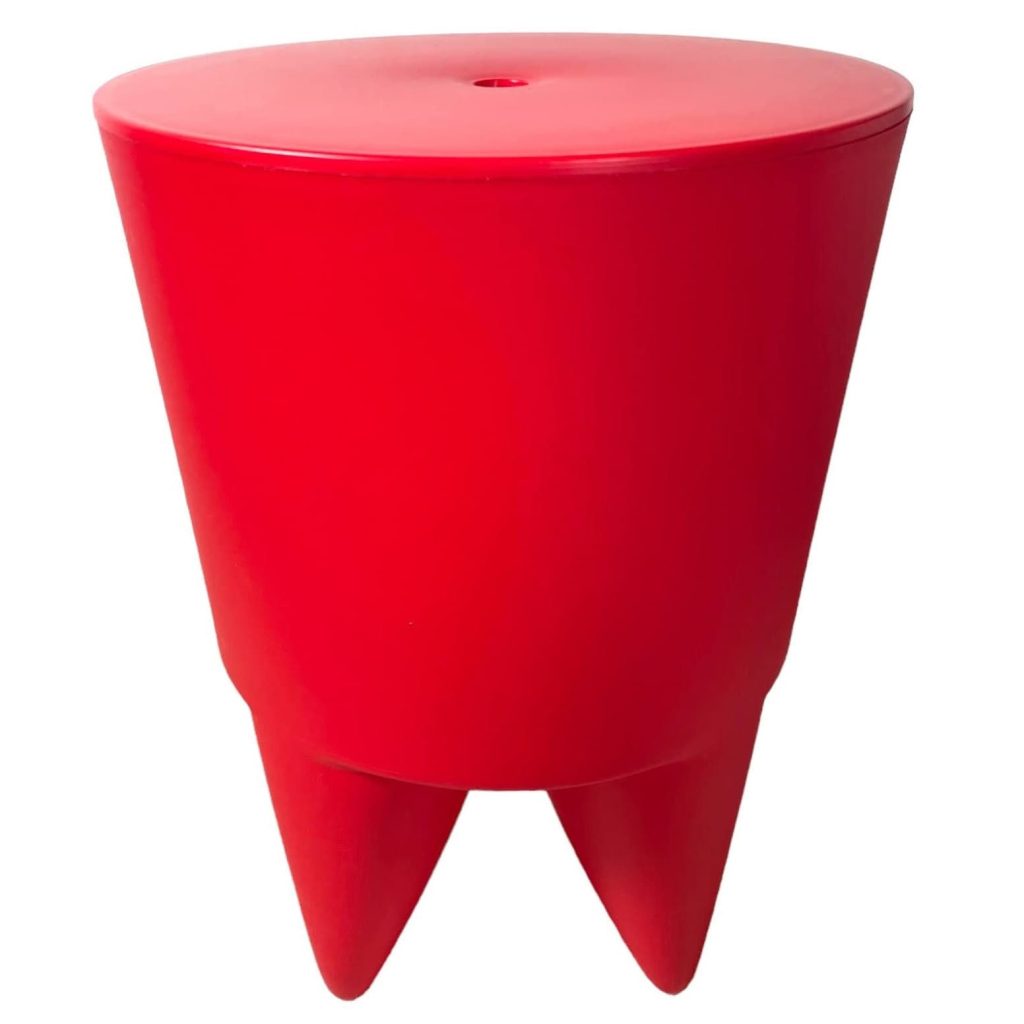 Vintage French Stool Starck Rest Chair Rest Plinth Stand Display Plastic Tabouret Red Designer Storage Tabouret c1990’s