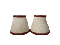 Vintage French Damaged Burnt Beige Small Tiny Bulb Fixing Fringed Lamp Shade Lampshade Desktop Desk Sconce Light c1960's