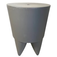 Vintage French Stool Starck Rest Chair Seat Rest Plinth Stand Display Plastic Tabouret Grey Designer Storage c1990's