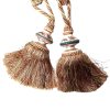 Vintage French Tassels Brown Gold Curtain Pullbacks Ties Tiebacks Curtains Large Tassel Tie Ribbons Rope 1980's
