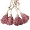 Vintage French Tassels Pink Beige Curtain Pullbacks Ties Tiebacks Curtains Large Tassel Tie Ribbons Rope 1970's
