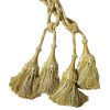 Vintage French Mustard Yellow Cotton Curtain Pullbacks Ties Tiebacks Curtains Large Tassel Tie Ribbons Rope 1980's