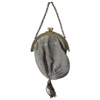 Antique French or English Coin Purse Container Bag Handbag Costume Prop Decor c1830-1850's