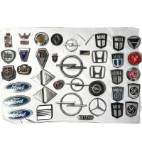 Vintage Assorted Car Badge Collection Bonnet Ornament Decor Automobile Vehicle Automobilia Collector Metal Chrome circa 1970-90's