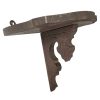 Vintage French Small Wooden Wall Hanging Shelf Brown Wood Ornate Shelf Rack Mounted Display circa 1920-30's
