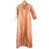 Vintage French Rose Old Fashioned Pink Long Satin Dress with Rosette size S/M Display Prop France circa 1940s