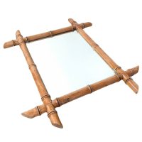 Vintage French Wooden Wood Bamboo Look Wall Hanging Wood Frame Decorative Bathroom Cloakroom Hallway c1950's