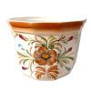 Vintage French Plant Pot Hand Painted Cache Pot En Faience Ceramic Planter Vase Urn Plant Storage Display Ceramic circa 1980-90's