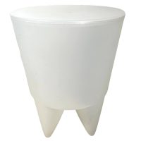 Vintage French Stool Starck Rest Chair Rest Plinth Stand Display Plastic Tabouret White Designer Storage Tabouret c1990's