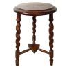 Vintage French Barley Twist Style Spiral Circular Side Table Compact Stand Display Plant Pot Plinth Tall Twisty c1970-80's