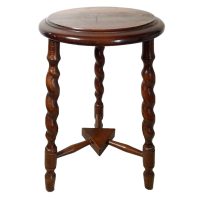 Vintage French Barley Twist Style Spiral Circular Side Table Compact Stand Display Plant Pot Plinth Tall Twisty c1970-80's