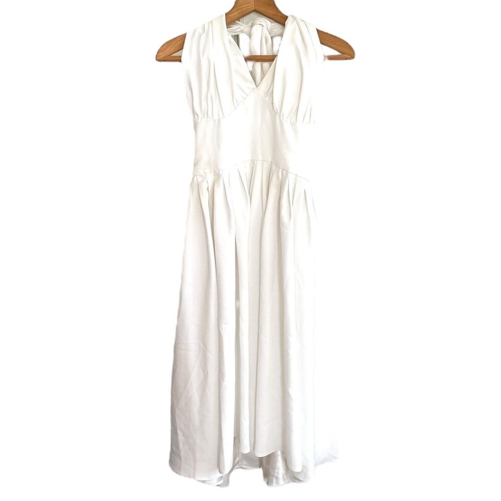 Vintage French White Backless Dress Some Like it Hot Theatre costume size S Display Prop France circa 1970’s
