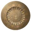 Vintage Tray Indian Scalloped Brass Ornate Engraved Decoration Circular Charger Serving Wall Hanging circa 1960-70's