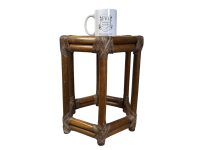 Alternative view of Vintage French Wooden Wood Pole Plant Stand Small Table Plinth Display Standing Small Shelf Unit Tabouret circa 1970-80's
