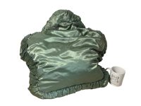 Alternative view of Vintage French Hand Made Green Satin Star Cased Fancy Cushion Pillow Cover Pillows Bed Chair Sofa circa 1970's